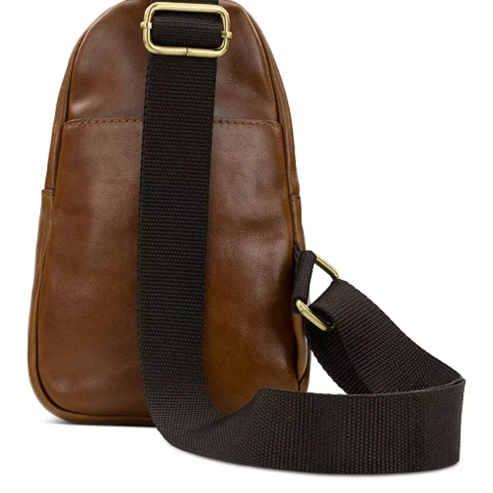 NWOT Patricia Nash Cognac Brown Genuine Leather Crossbody Bag Vintage Distressed - Picture 3 of 7